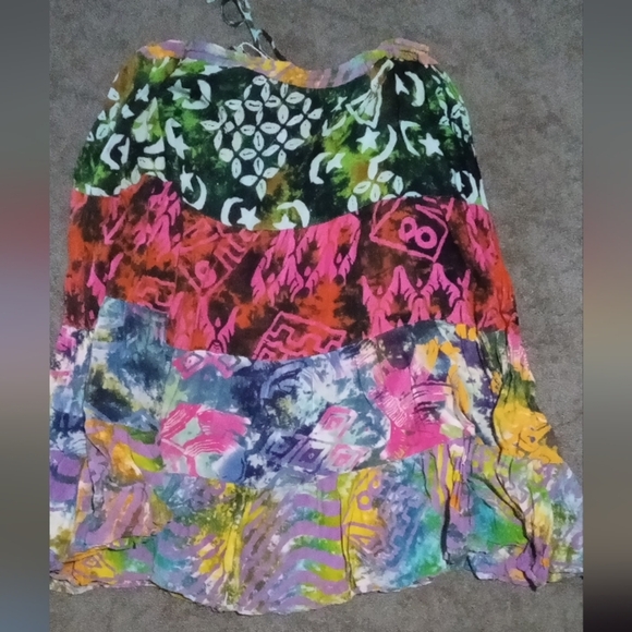Vibrant Boho Multicolor A-Line Skirt - Picture 2 of 3